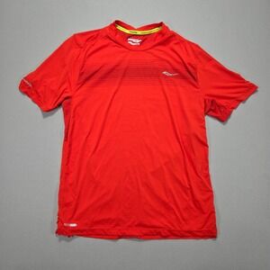 Saucony Mens Running T Shirt Short Sleeve Activewear Top Red Size S